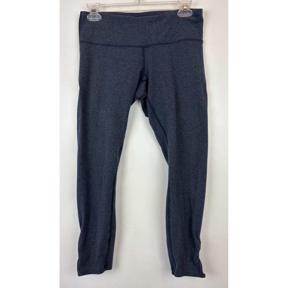 Lululemon Crop Leggings Womens Size 8 Heathered Blue Gray Gym Sport Active